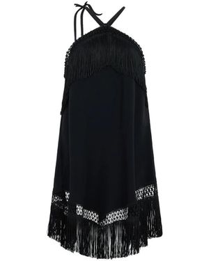 LES FILLES D'EVA Korte Jurk Met Franjes - Zwart