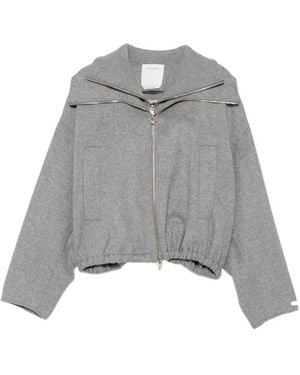 Sportmax Jassen ,Grijs ,Wol Emiro Jas