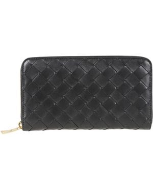 Bottega Veneta Intrecciato Zip Around Wallet - Schwarz