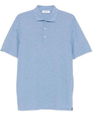 Gran Sasso Polo Shirt Met Gemêleerd Effect - Blauw