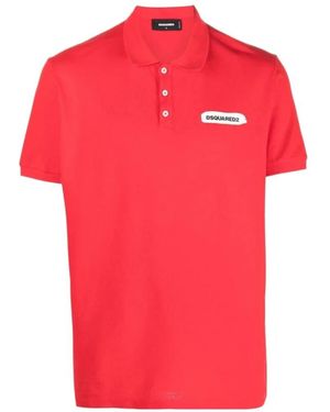 DSquared² Polo Met Logo-Print - Rood