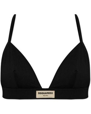 DSquared² Ondergoed ,Zwart ,Katoen Logo Bralette