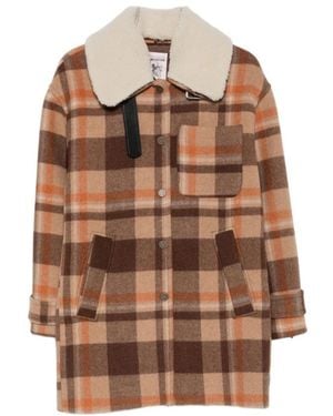 Semicouture Single-Breasted Coats - Brown