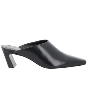 Stuart Weitzman Schoenen ,Zwart ,Leer Stasso Square Toe Mules - Grijs