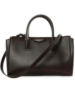 Givenchy Tassen ,Bruin ,Leer Triomphe Plaque Handtas - Zwart