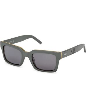 K-Way Dunkelgrüne Eckige Sonnenbrille - Grau