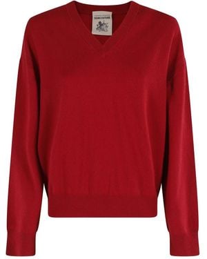 Semicouture V-Neck Knitwear - Rosso