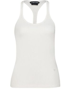 Tom Ford Ribbed Silk Tank Top - Wit