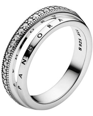 PANDORA Triple Band Pavé Ring - Mettallic
