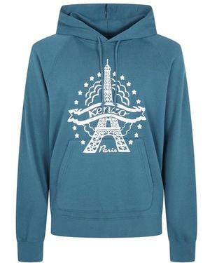 KENZO Eiffel Tower Design Hoodie - Blauw
