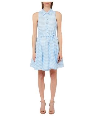 Liu Jo Vichy Jurk Met Ceintuur - Blauw