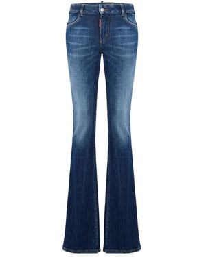 DSquared² Jeans ,Blauw ,Katoen Donkerblauwe Vervaagde Jeans Vrouwen