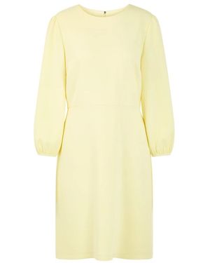 Marc Cain Tailliertes Kleid Mit Rundhals - Gelb