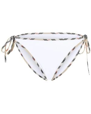 Burberry Check Trim Bikinihose - Weiß