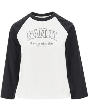 Ganni Long Sleeve Tops - Zwart