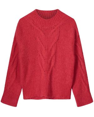 Summum Zopfmuster Pullover - Rot