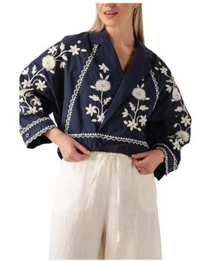 Antik Batik Marine Bomberjacke Für Damen - Blau