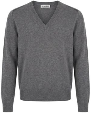 Jil Sander V-Neck Knitwear - Gris