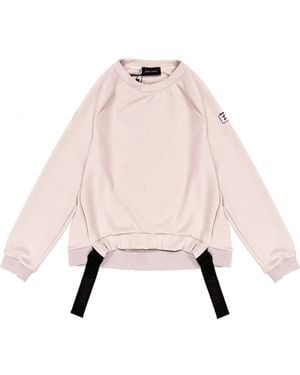 Herno Sweatshirt Met Banddetail Aan De Zoom - Roze