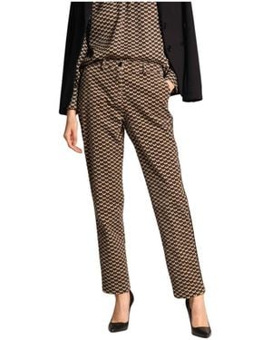 Mason's New York Chino Broek Van Velvet Met Geometrisch Design - Zwart
