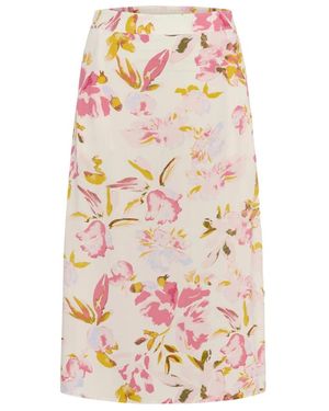 Part Two Rokken ,Veelkleurig ,Peach Blossom Watercolor Midi Rok - Roze