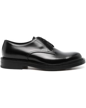 Gucci Leather logo derby schuhe - Schwarz