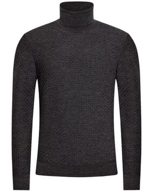 Trussardi Merinowolle dolcevita pullover - Schwarz