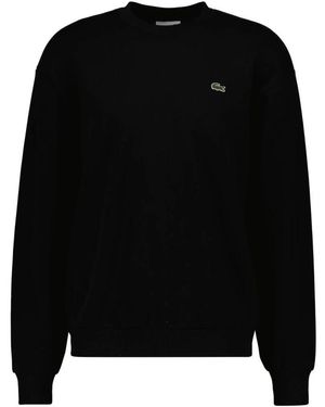Lacoste Hoodies & Sweatvesten ,Zwart ,Katoen Katoenen Fleece Sweater