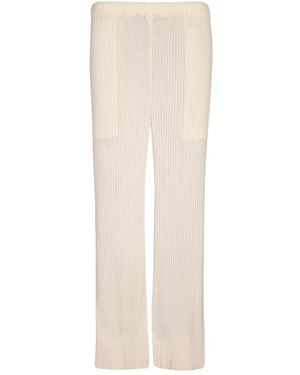 Issey Miyake Straight Trousers - Natural