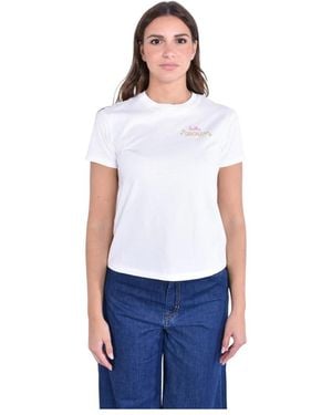 Mc2 Saint Barth Baumwoll-Rundhals-T-Shirt - Weiß