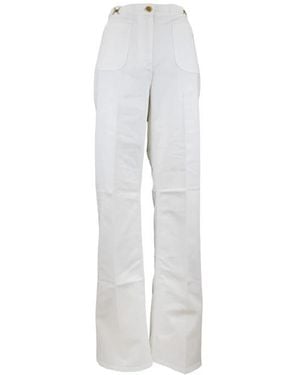 Elisabetta Franchi Wide Trousers - Bianco