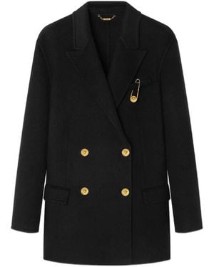 Versace Double-Breasted Coats - Black