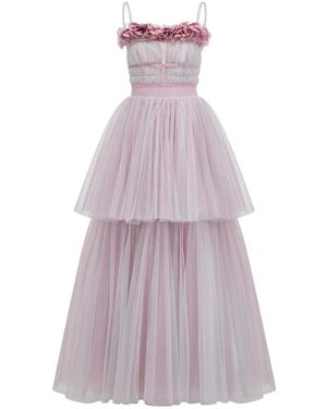 Windsor. Kleedjes ,Grijs ,Elegante Bloemenjurk Miss Nôir - Paars