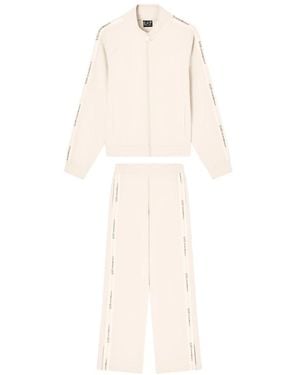 EA7 Fitness ,Katoen Logo Series Stretch Modal Blend Trainingspak - Wit