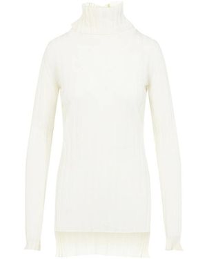 Carven Gerippter Pullover Aus Wolle Und Seide - Weiß