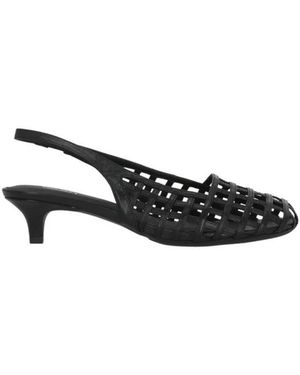 Ash Leder Slingback Pumps - Schwarz