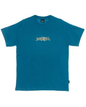 Propaganda Türkises tee mit rückendruck - Blau