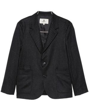 Barena Pinstripe Reverskragen-Sakko - Schwarz