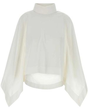 Carven Overhemden ,Wit ,Katoen High-Neck Katoenen Cape