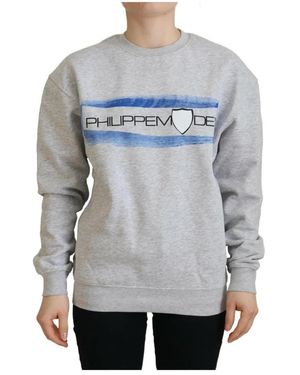 Philippe Model Jersey de manga larga gris estampado