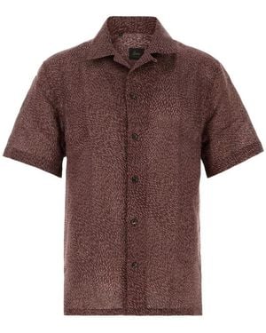 Brioni Short Sleeve Shirts - Brown
