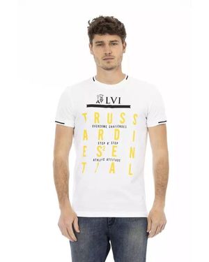 Trussardi Elegantes weißes tee mit frontprint