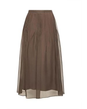Brunello Cucinelli Plooirok - Bruin