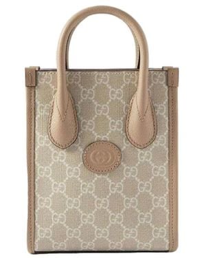 Gucci Gg Supreme Retro Mini Tote - Natur