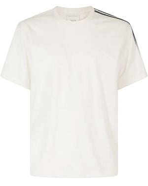 Y-3 Tops ,Wit ,Katoen Gradient Stripes Short Sleeve Tee