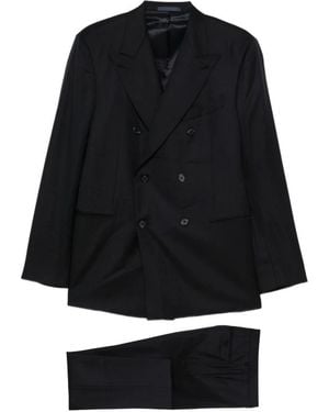 Caruso Double-Breasted Anzug - Schwarz