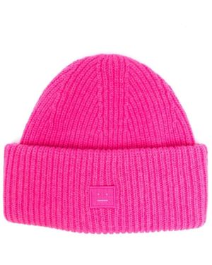 Acne Studios Es logo beanie - Pink