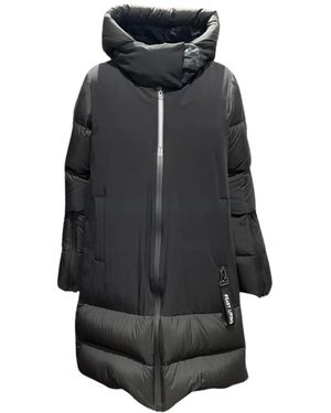 Montereggi Lange kapuzen winterjacke - Schwarz