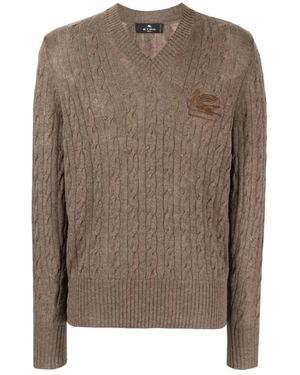 Etro V-Neck Knitwear - Marrone