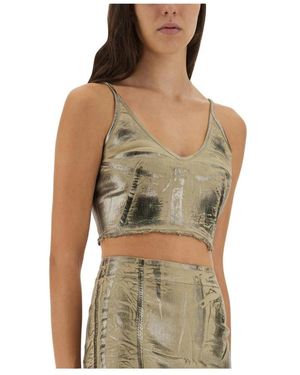 Rick Owens Tops ,V-Neck Cropped Top - Groen